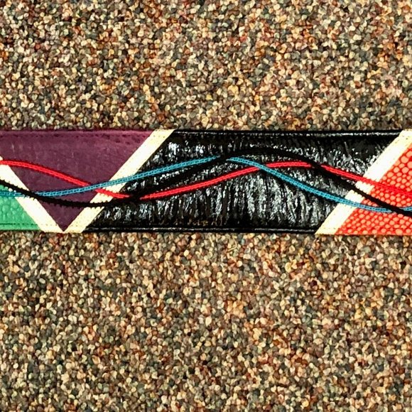 HARD TO FIND MULTI-COLOR LEATHER BELT -DESIGNER main image 11